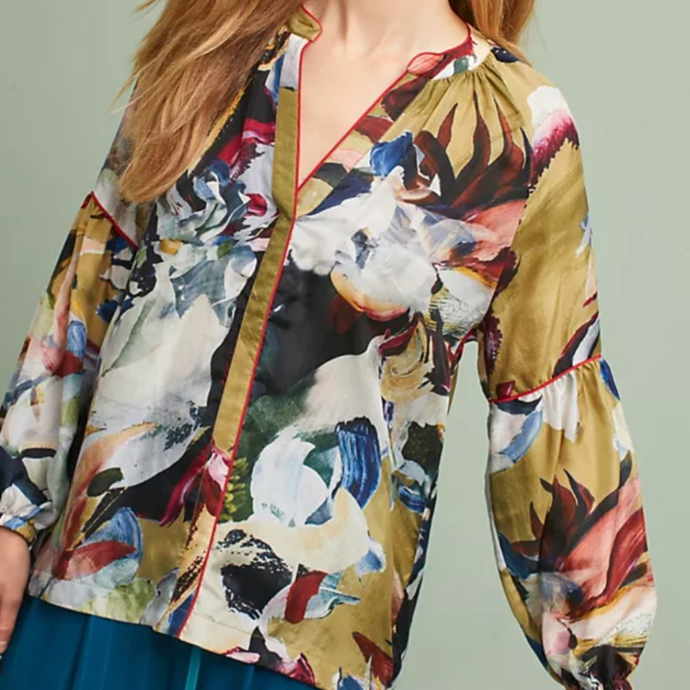 Anthropologie Vineet Bahl Floral Blouse